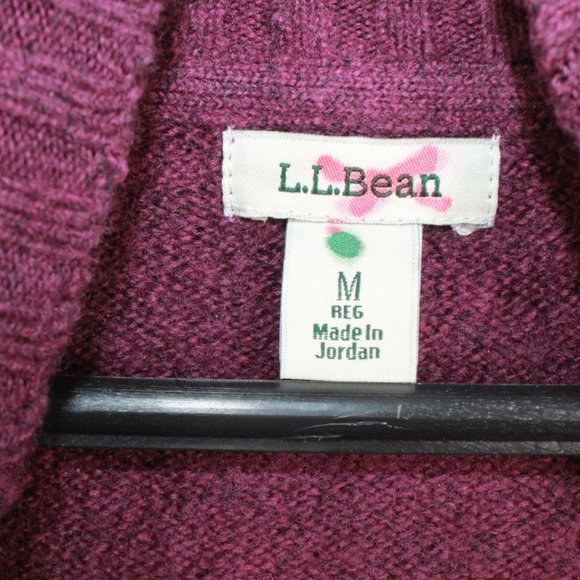LL Bean The Essential Maroon Turtleneck Wool Blend High Low Sweater M - Picture 5 of 7